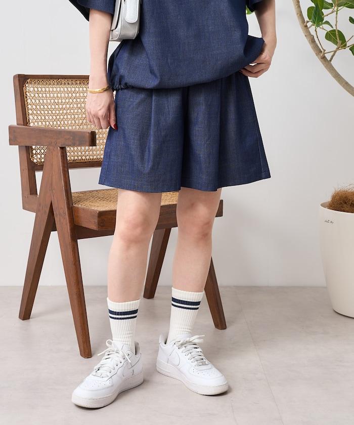 短褲套裝 牛仔風