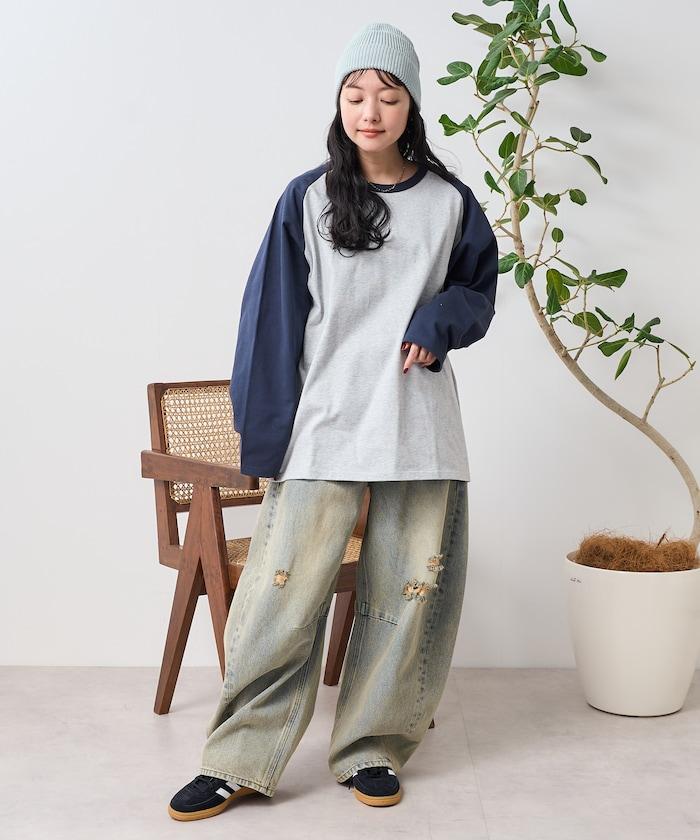 配色拉格朗T-shirt