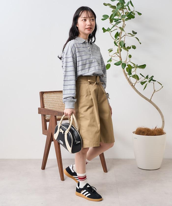 多色條紋polo領上衣