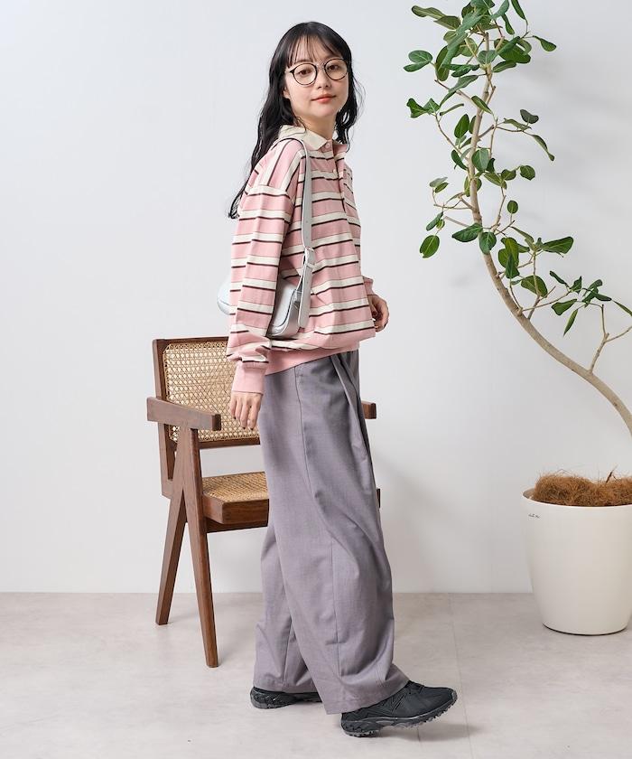 多色條紋polo領上衣