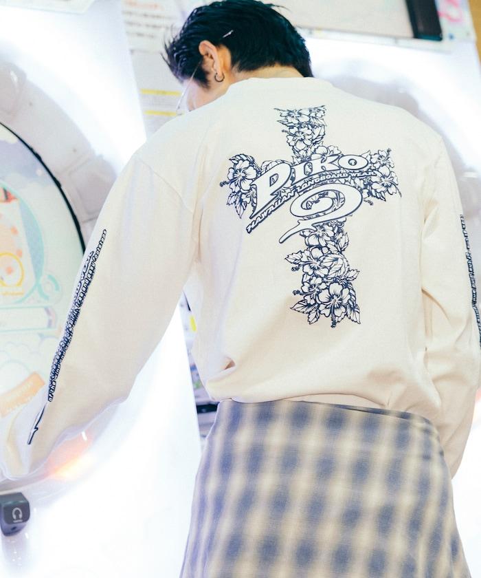 聯名 花卉圖案logo 長袖T恤
