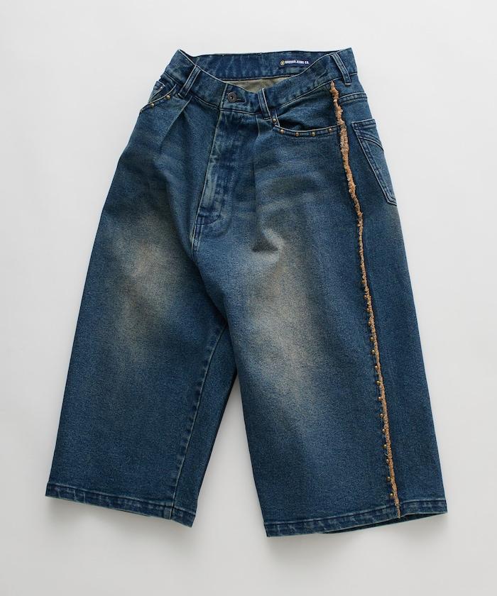 鉚釘裝飾牛仔 8分褲