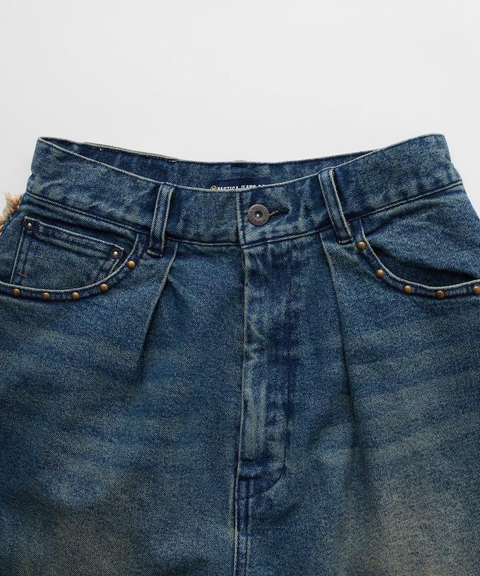 鉚釘裝飾牛仔 8分褲