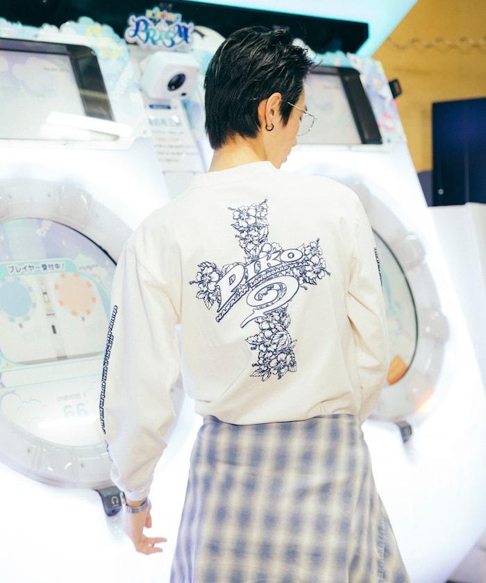 聯名 花卉圖案logo 長袖T恤
