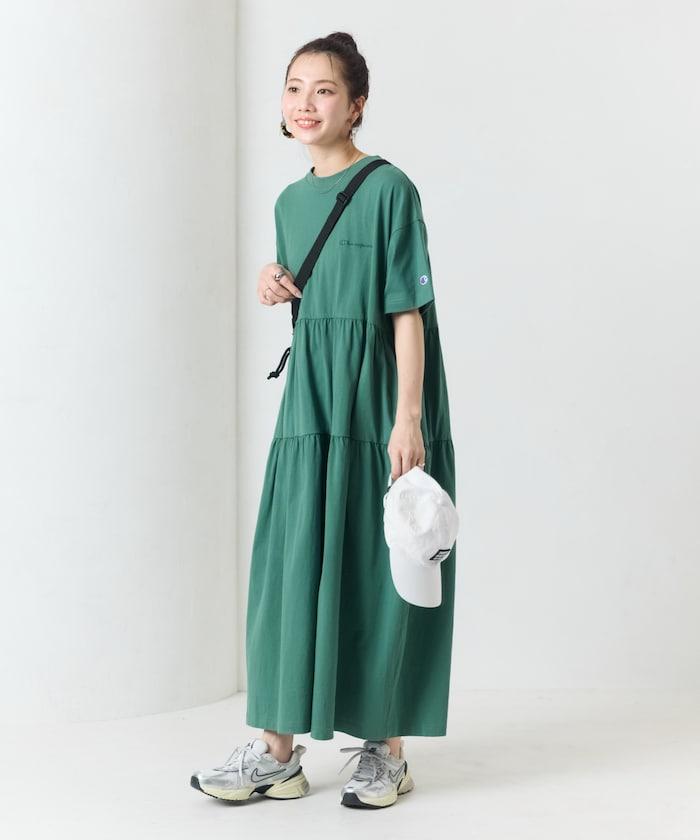 聯名 褶皺 拼接 連衣裙
