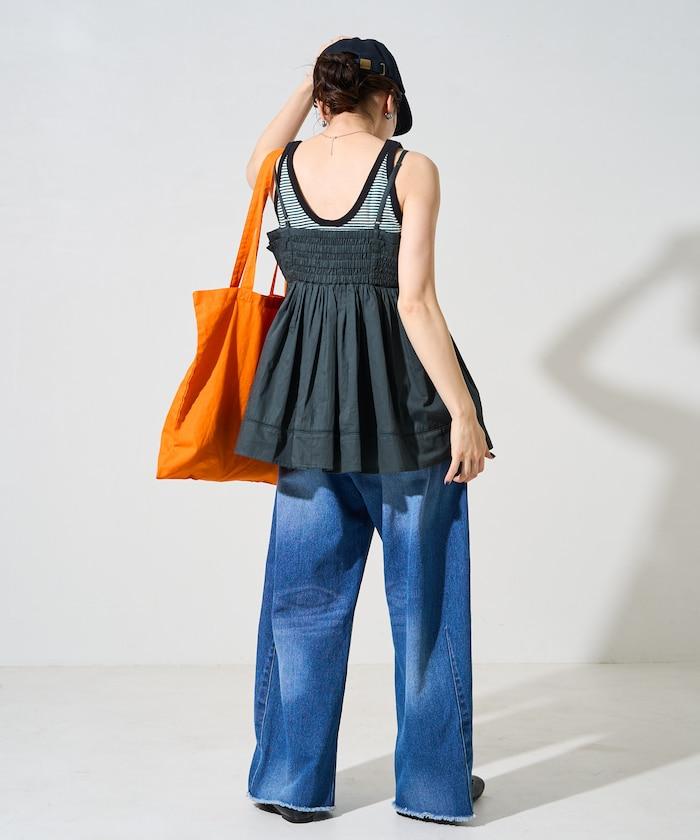 印度風捲邊吊帶長款上衣(可搭配套裝)