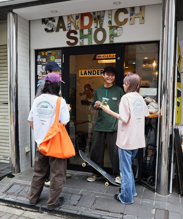 LANDER SANDWICHES×FREAK'S STORE 蘭德 聯名 大尺寸 後背印花 圓領T恤