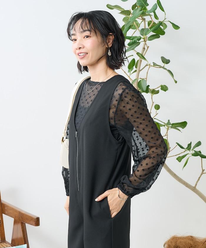 亞麻觸感連體褲