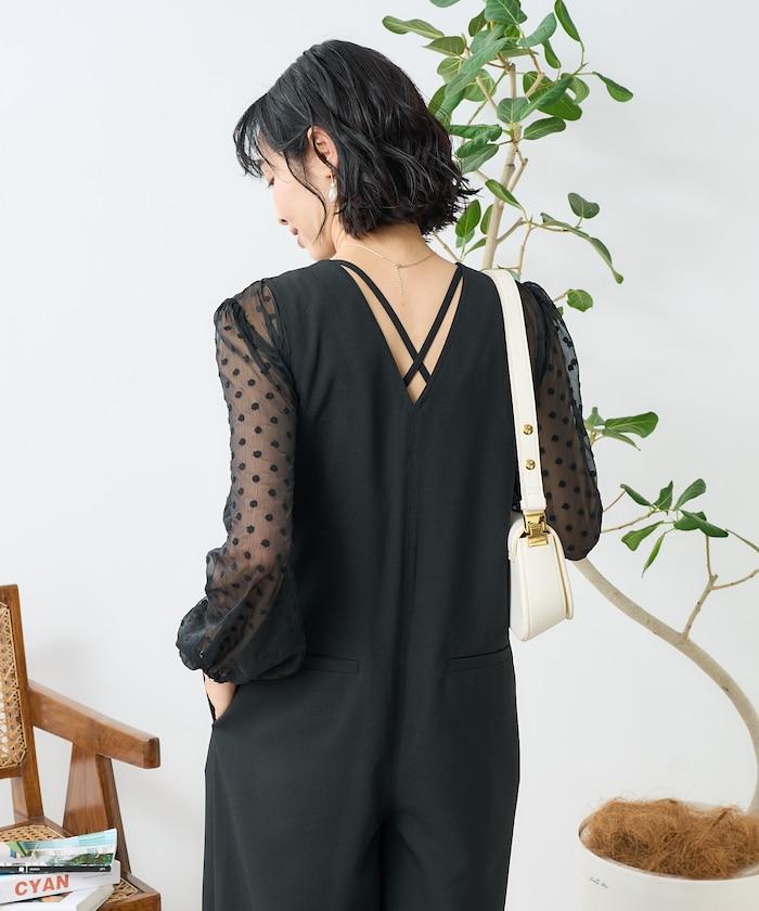 亞麻觸感連體褲