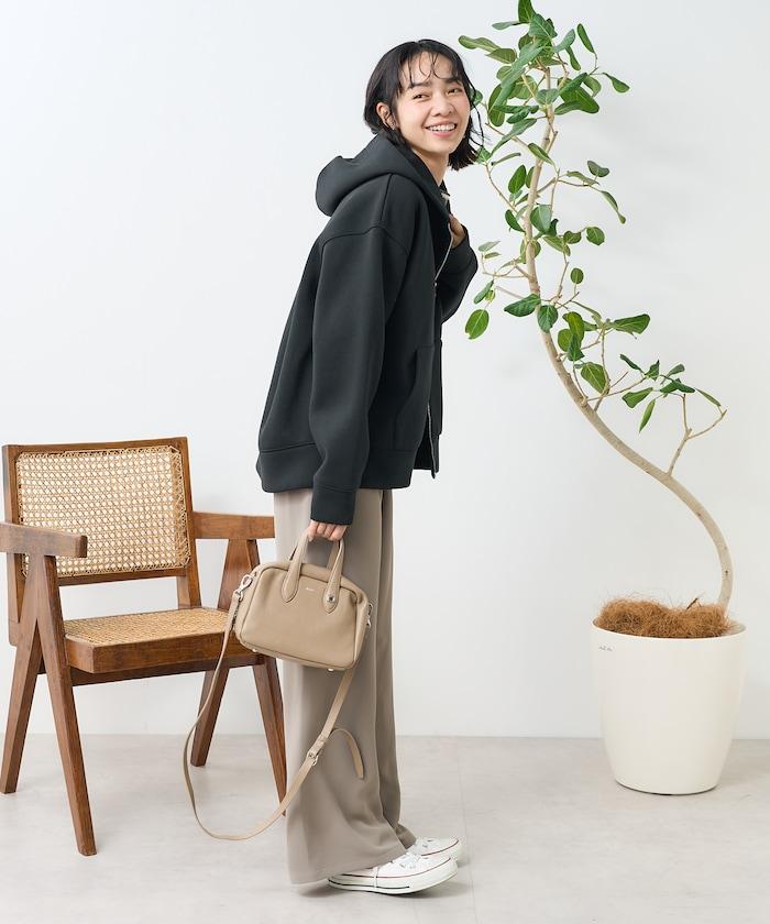 綁帶拉鍊連帽衛衣