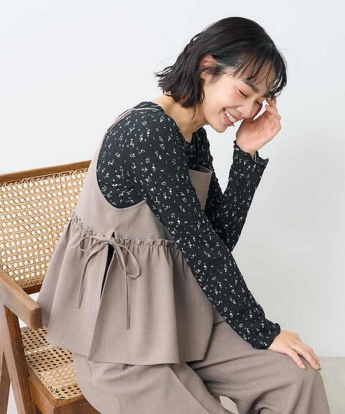 亞麻觸感 背心 套裝
