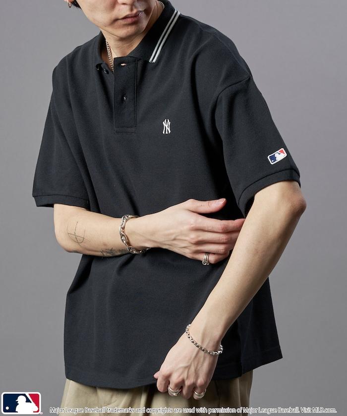 聯名 MLB 鹿子紋 立領短袖Polo衫