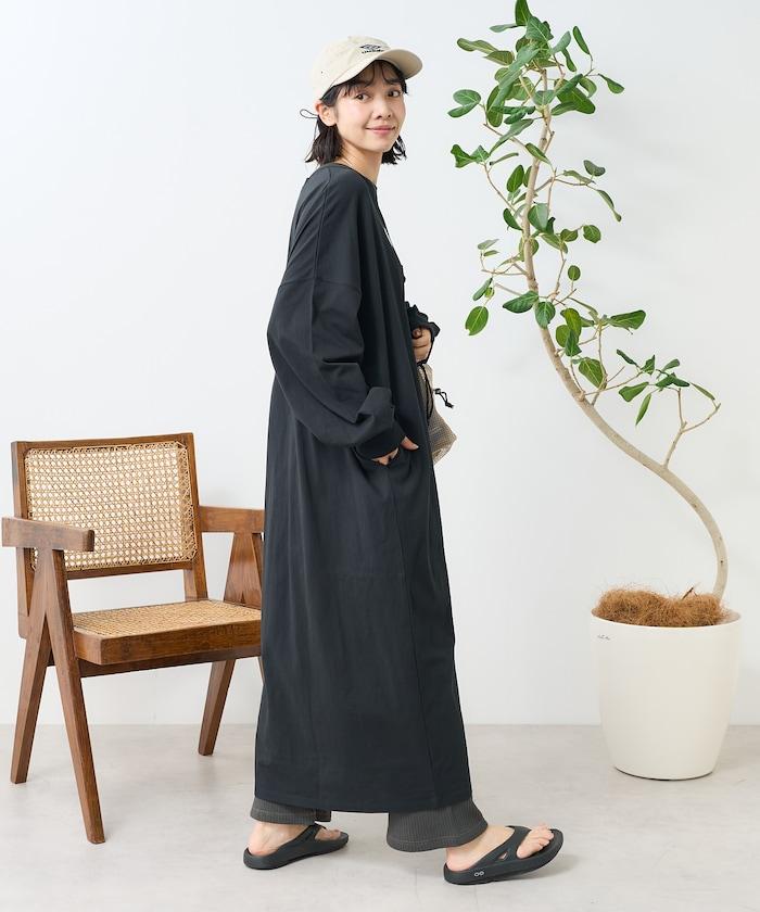 大容量剪裁連衣裙