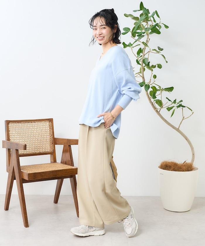 軍綠色V領短袖T恤