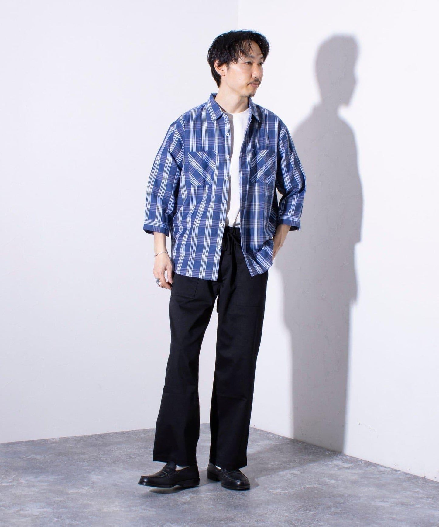 【GLOSTER/格洛斯特】輕盈巴拿馬材質七分袖襯衫