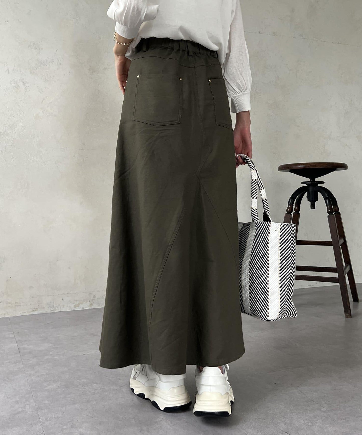 落感帆布長裙