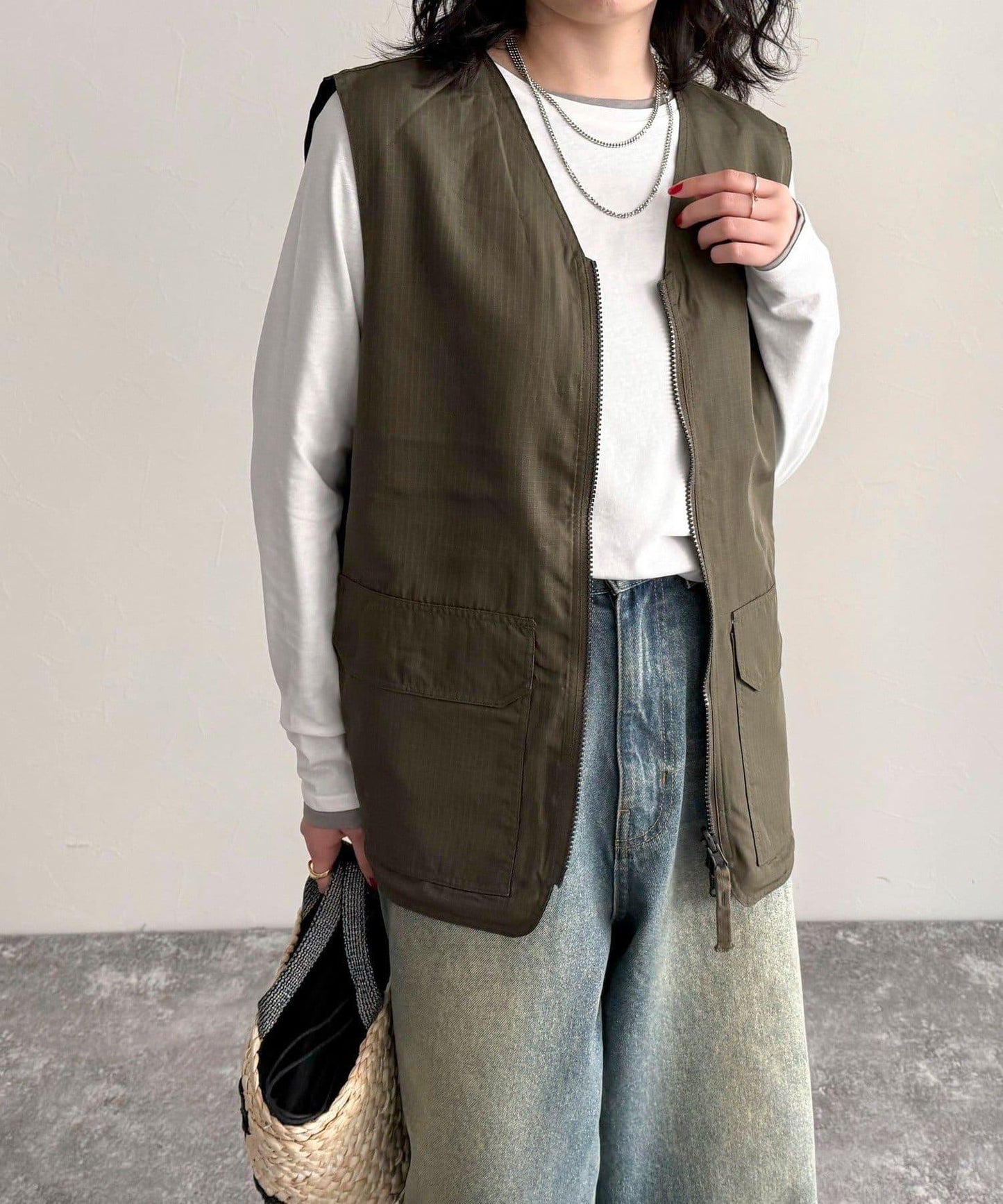 【TAION】軍事風可反穿V領背心