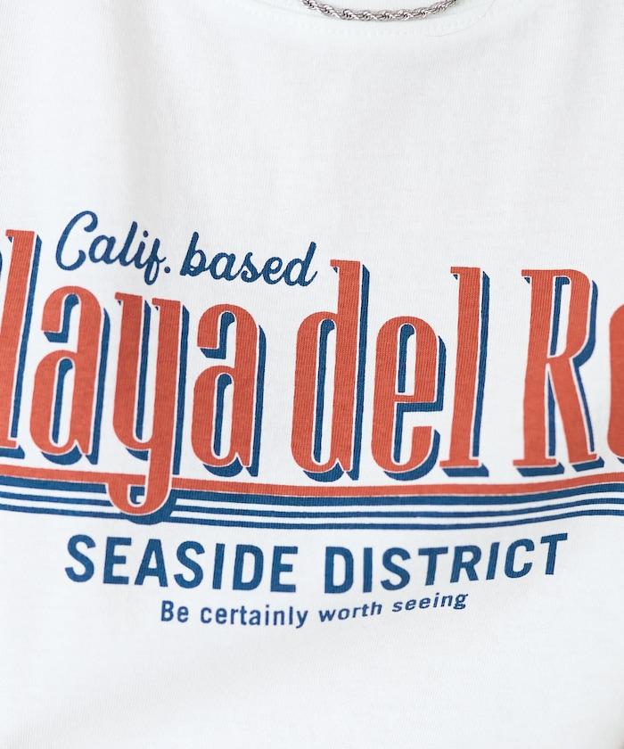 袖蕾絲拼接logo印花T恤