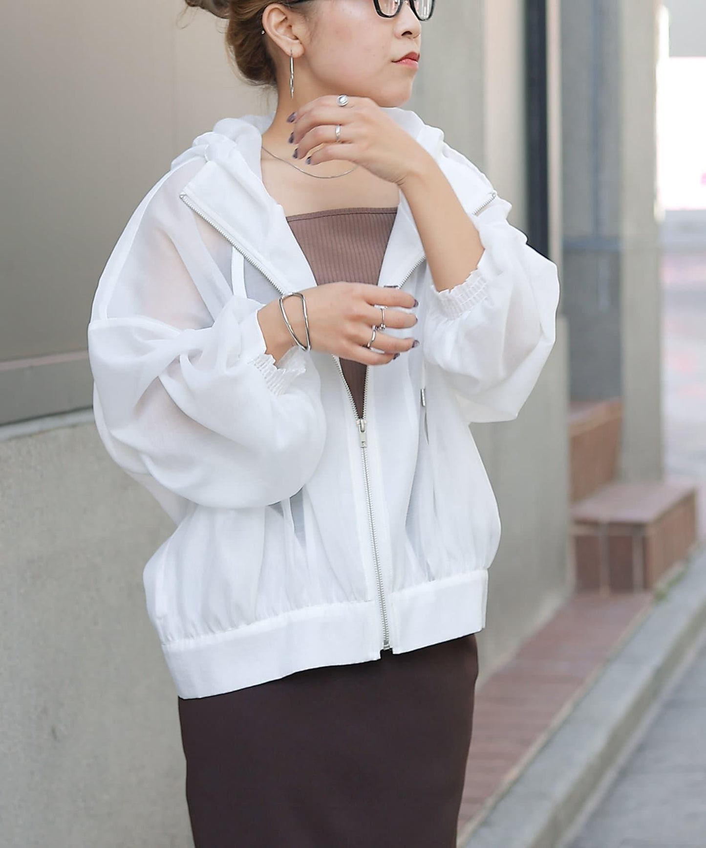 透明滌綸煮沸帶帽羽絨服