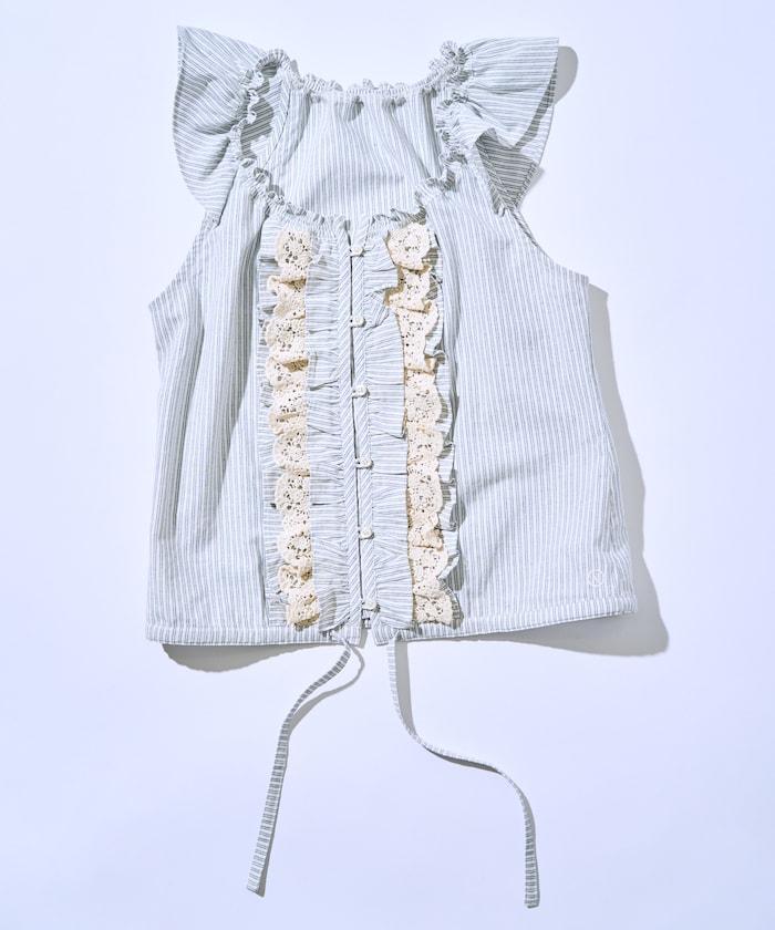 2WAY蕾絲荷葉邊襯衫