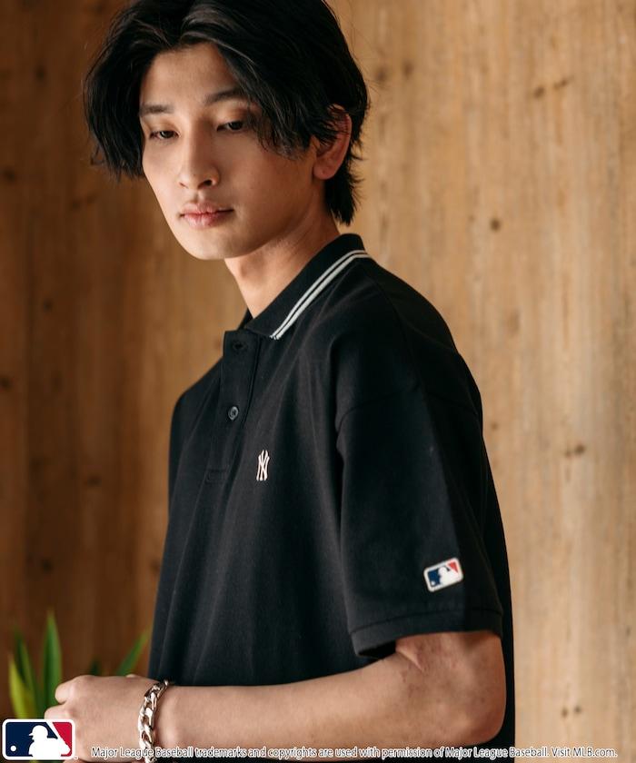 聯名 MLB 鹿子紋 立領短袖Polo衫
