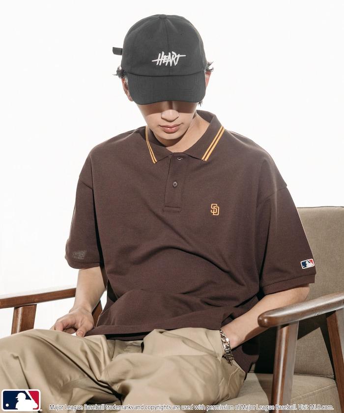 聯名 MLB 鹿子紋 立領短袖Polo衫