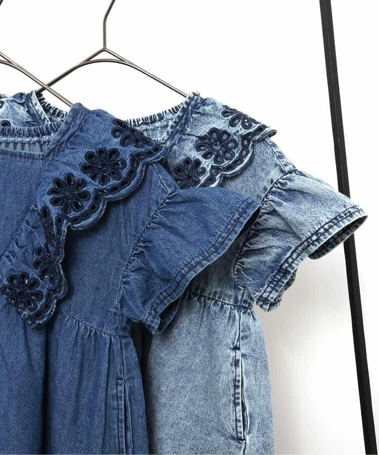 鏤空牛仔連衣裙