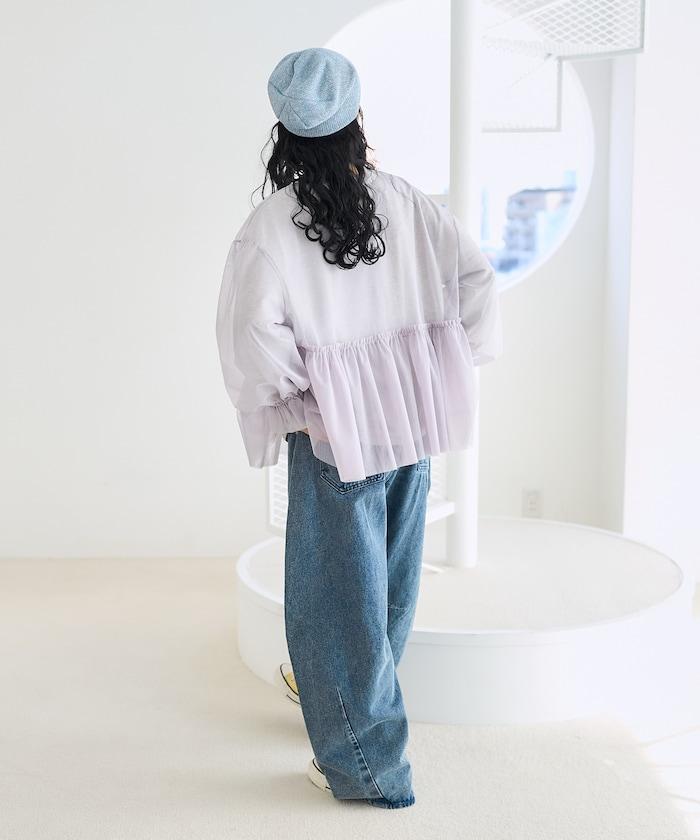【套裝商品】蕾絲疊層 印花長袖T-shirt
