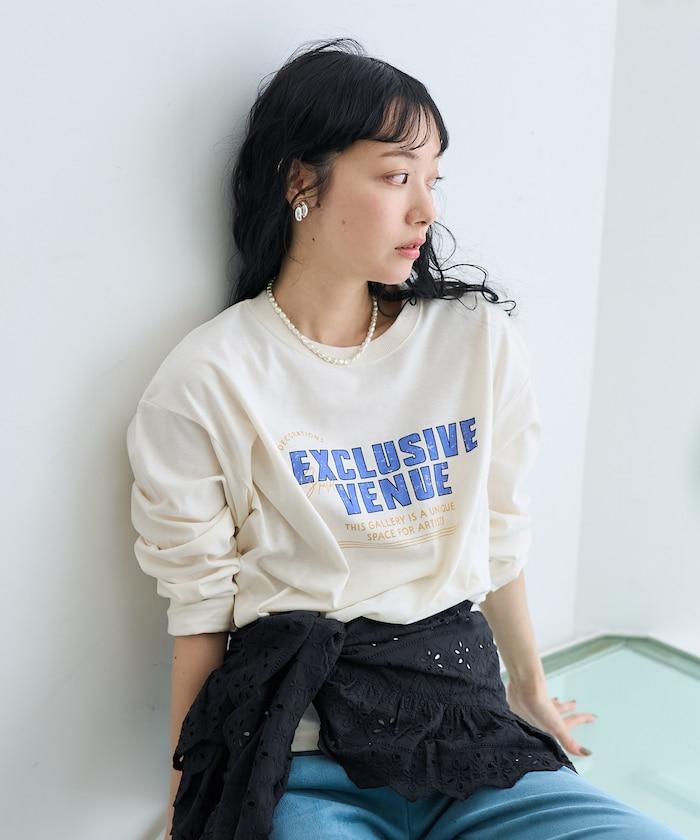 【套裝商品】蕾絲疊層 印花長袖T-shirt