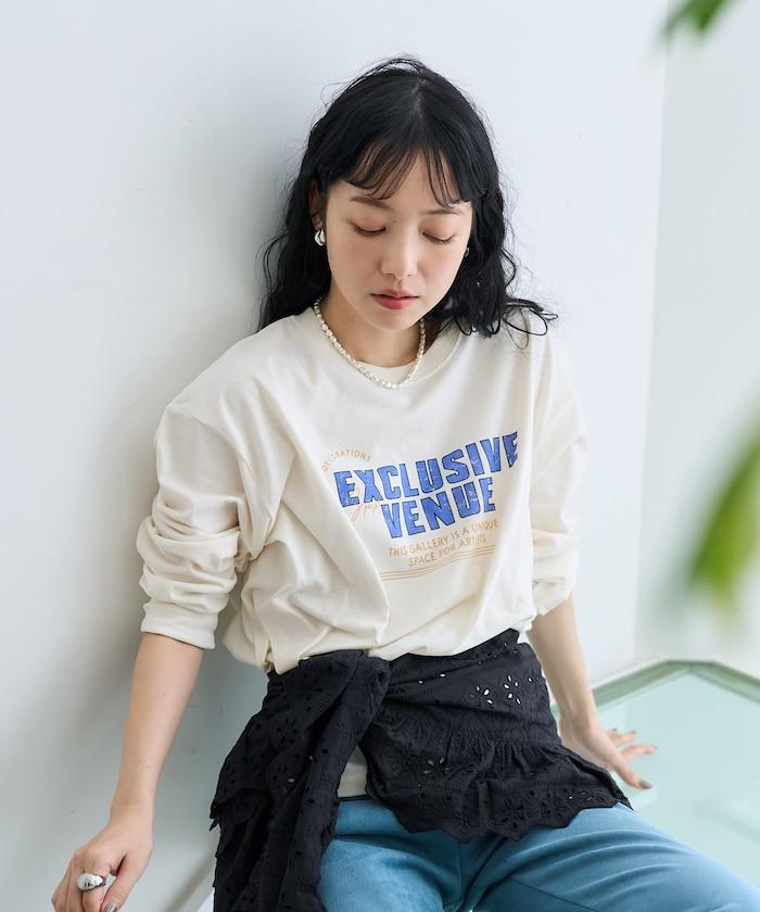 【套裝商品】蕾絲疊層 印花長袖T-shirt