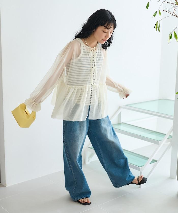 【套裝商品】蕾絲疊層 印花長袖T-shirt