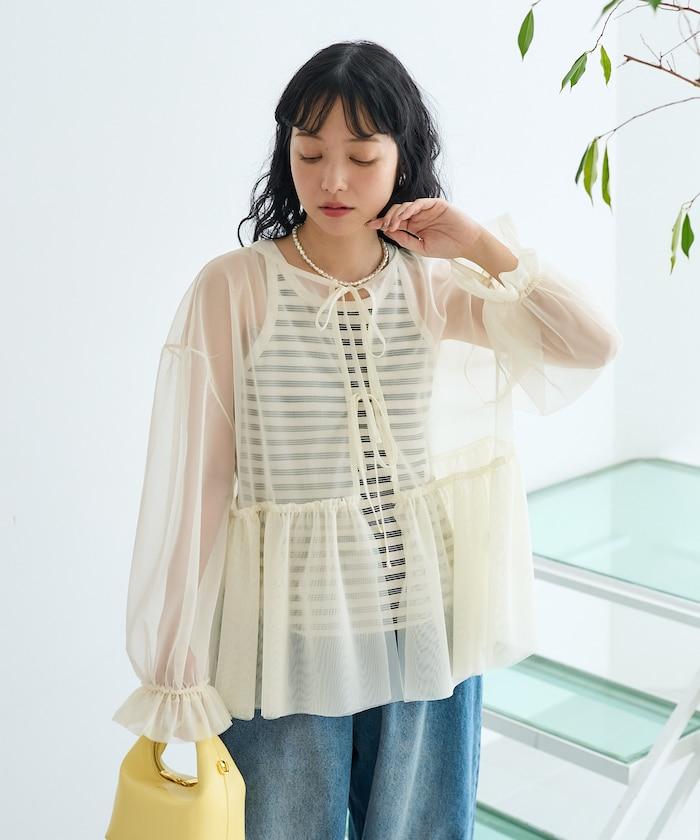【套裝商品】蕾絲疊層 印花長袖T-shirt
