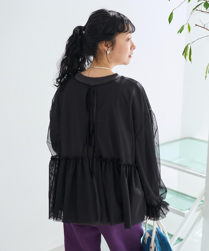 【套裝商品】蕾絲疊層 印花長袖T-shirt