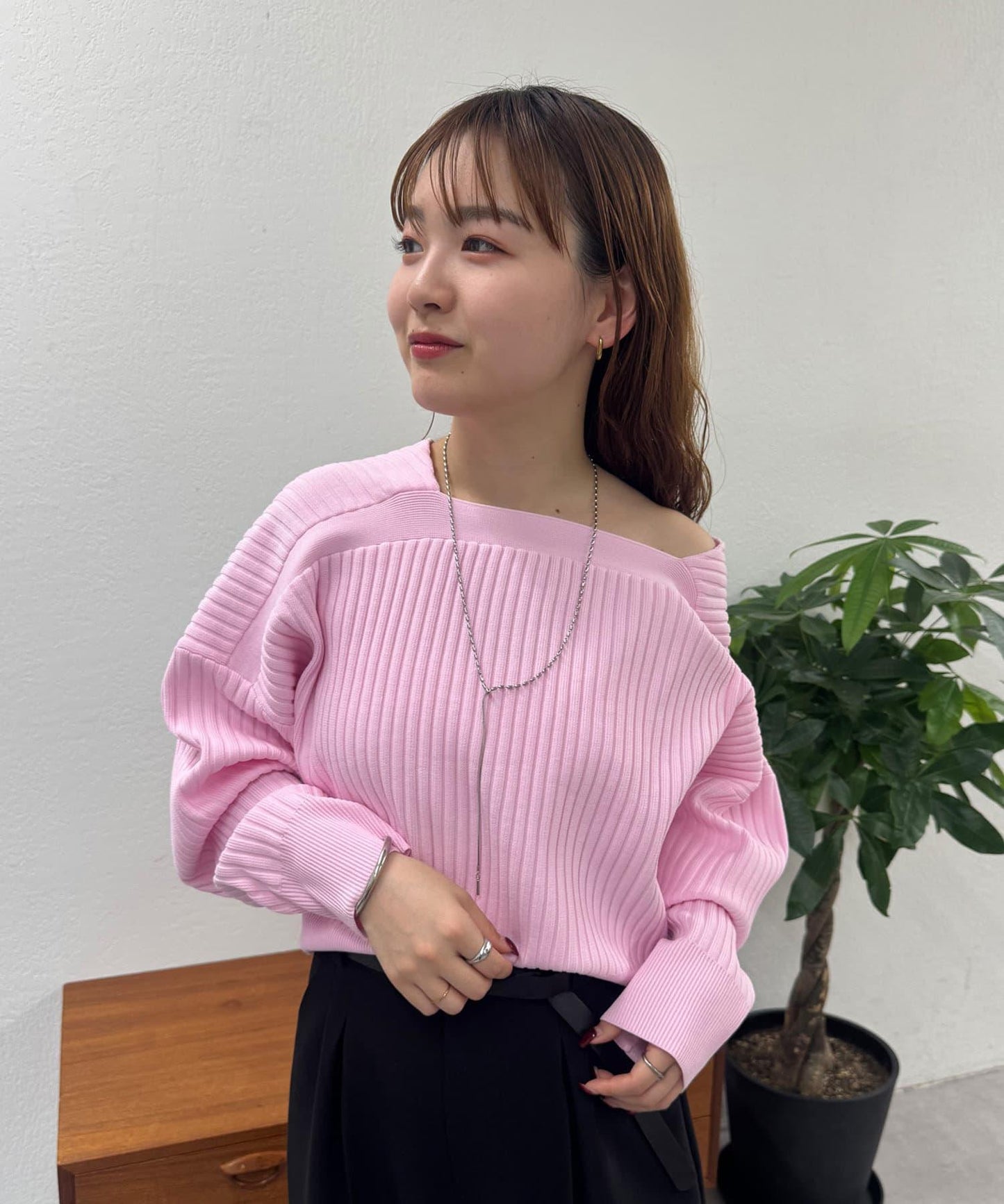 V領寬鬆短款開衫
