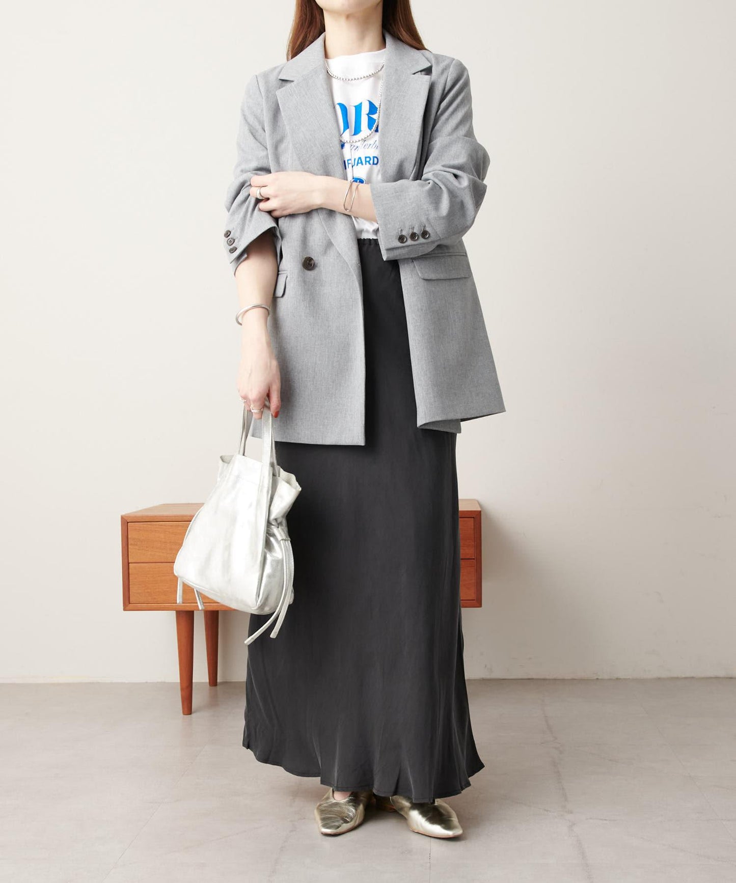 《尺碼展開》《美型》人造絲呢美人魚裙