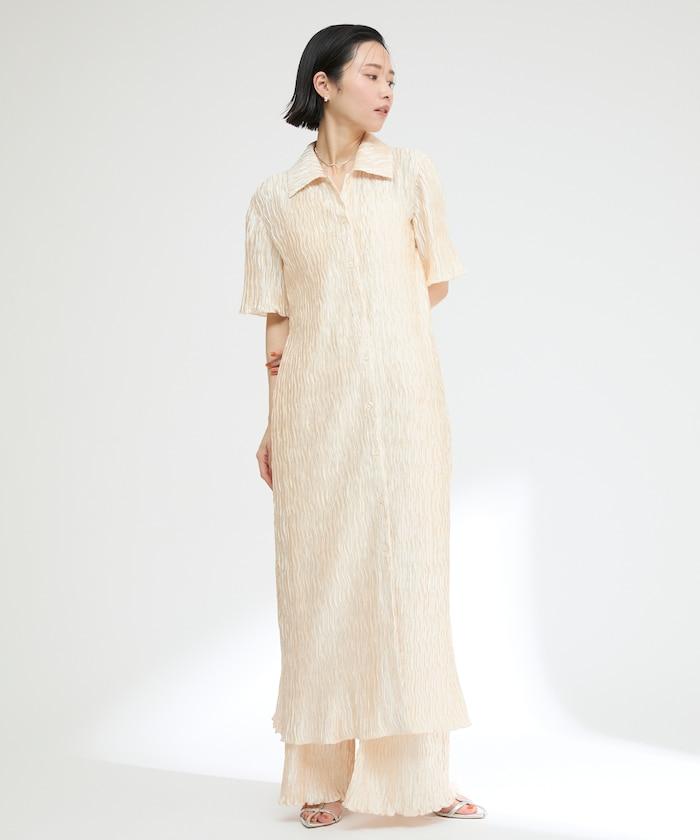 褶皺襯衫連衣裙