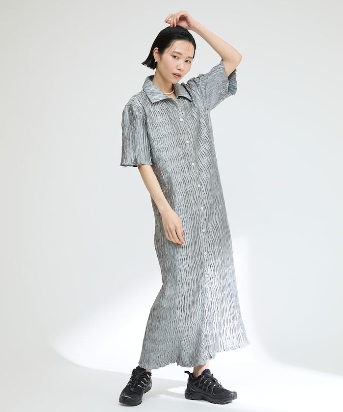 褶皺襯衫連衣裙