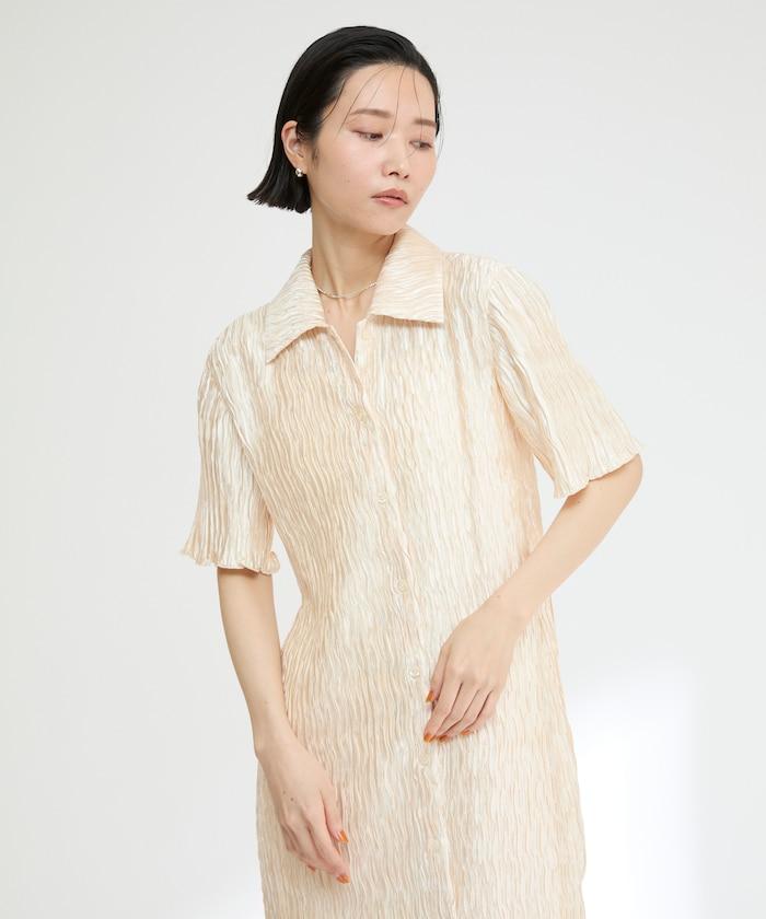 褶皺襯衫連衣裙