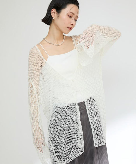 2way透視編織針織開衫