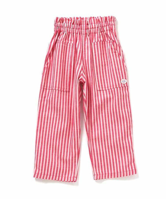 條紋拼接寬鬆工裝褲 七分褲