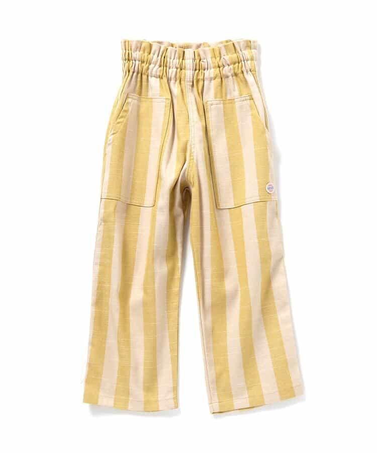 條紋拼接寬鬆工裝褲 七分褲