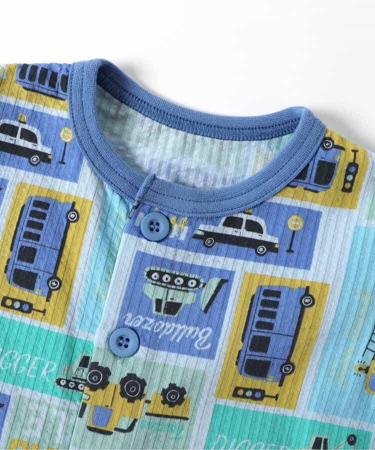 動感車輛圖案開衩睡衣