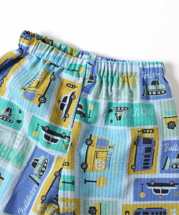 動感車輛圖案開衩睡衣