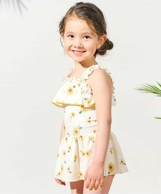 櫻桃·向日葵·心形圖案連衣裙泳裝