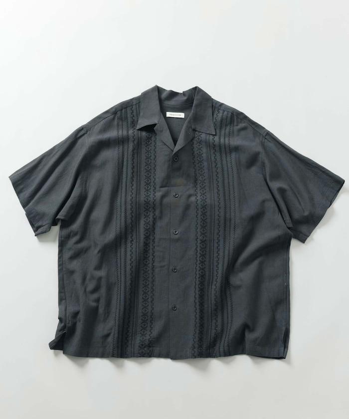 Relax Fit 舒適版 麻混織 設計刺繡 古巴襯衫 【限定推出】