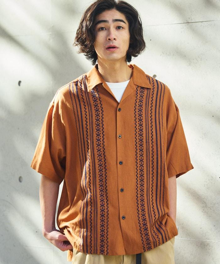 Relax Fit 舒適版 麻混織 設計刺繡 古巴襯衫 【限定推出】