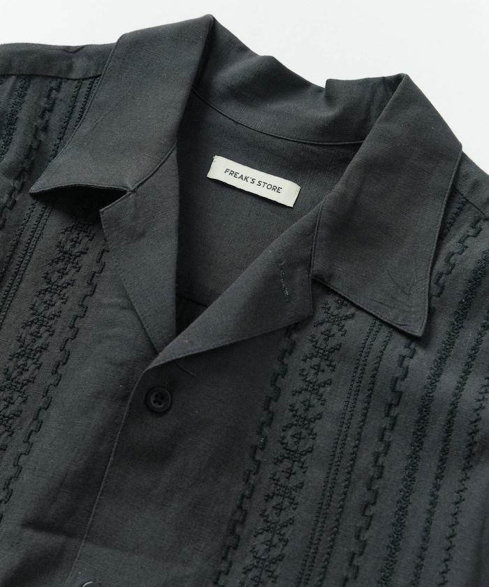 Relax Fit 舒適版 麻混織 設計刺繡 古巴襯衫 【限定推出】