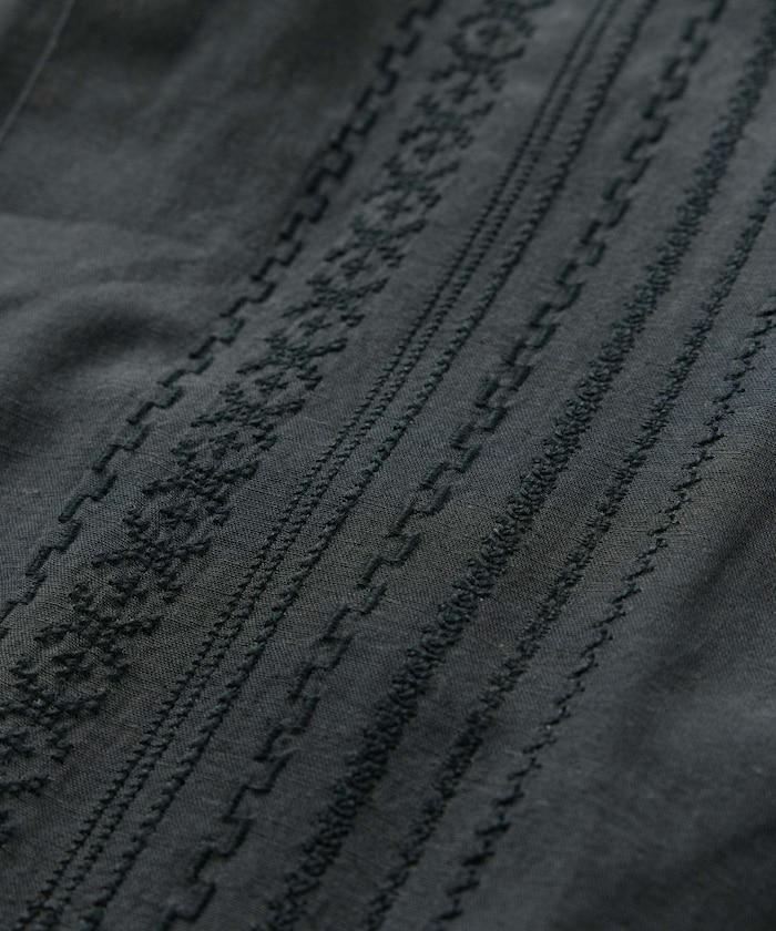 Relax Fit 舒適版 麻混織 設計刺繡 古巴襯衫 【限定推出】