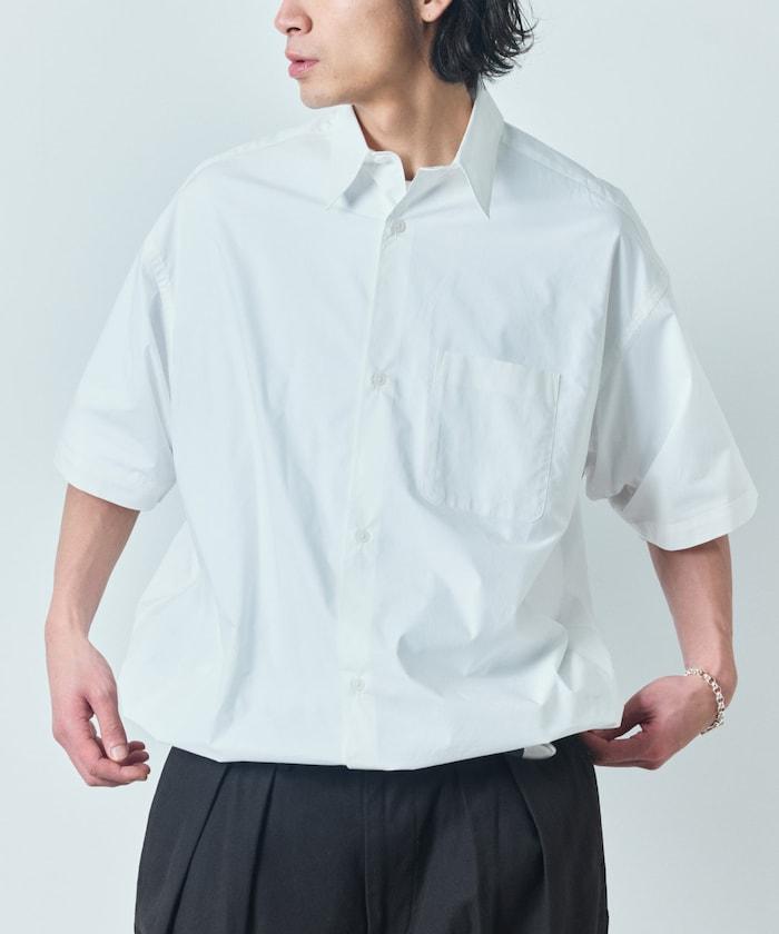 寬鬆剪裁 長領 短袖 襯衫