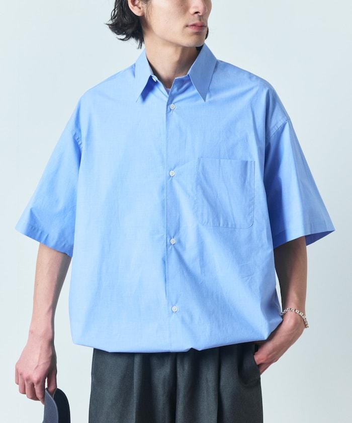 寬鬆剪裁 長領 短袖 襯衫